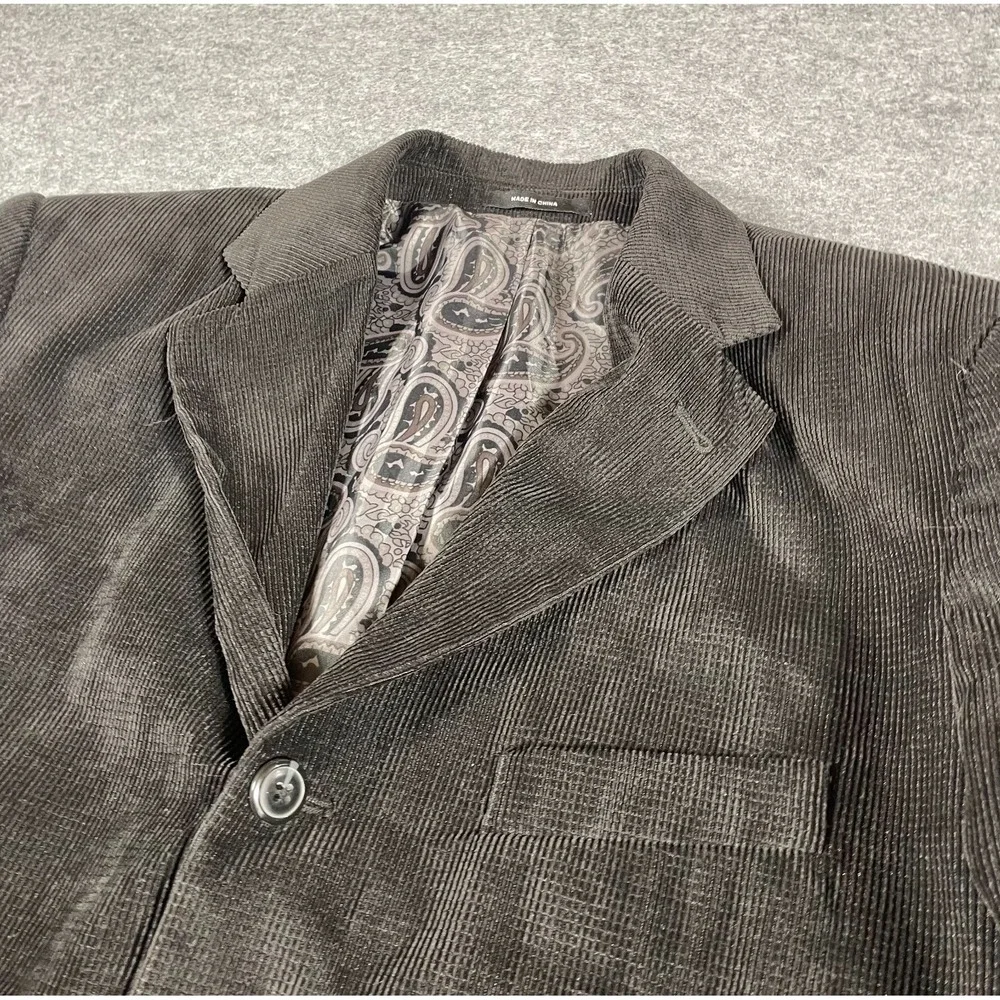 Bachrach Jacket Mens 40 R Black Corduroy Blazer Cord Sports Coat Academia Preppy